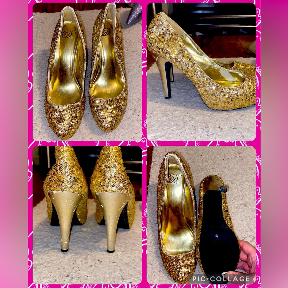 ✨GOLD SEQUIN HEELS/PUMPS✨